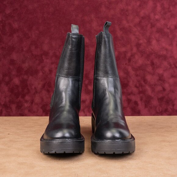 Chelsea Crew Wmn Shadow Black Leather festival Platform Boots 7.5US EUR38 - Picture 2 of 8